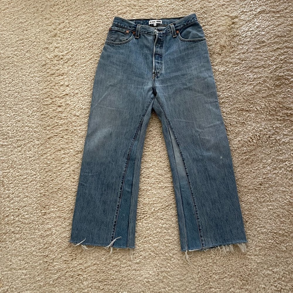 REDONE LEVI'S HIGH RISE WIDE LEG CROPPED SZ 29